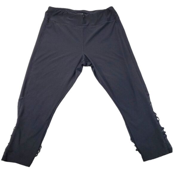 Cali Pants - Cali Active Wear Criss Cross Leggings Black Size XL